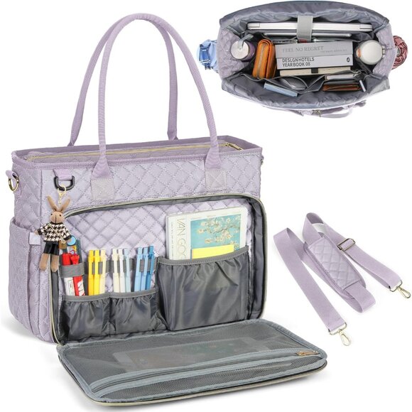 Teacher Tote Bag 15.6 inch Laptop Bag for Women Work Bags Laptop Tote Nurse Bag - Picture 1 of 7